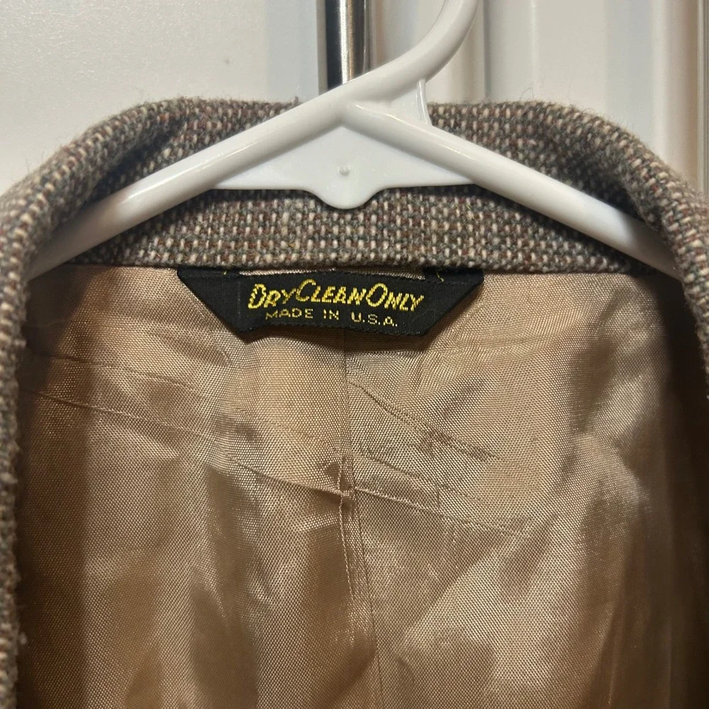 Vintage Panhandle Slim Mens 44L Brown Tweed Western Blazer Elbow Patch Made USA